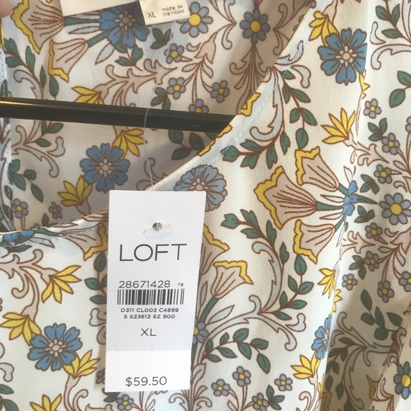 Loft Blue Green Yellow White Blouse - Picture 4 of 5